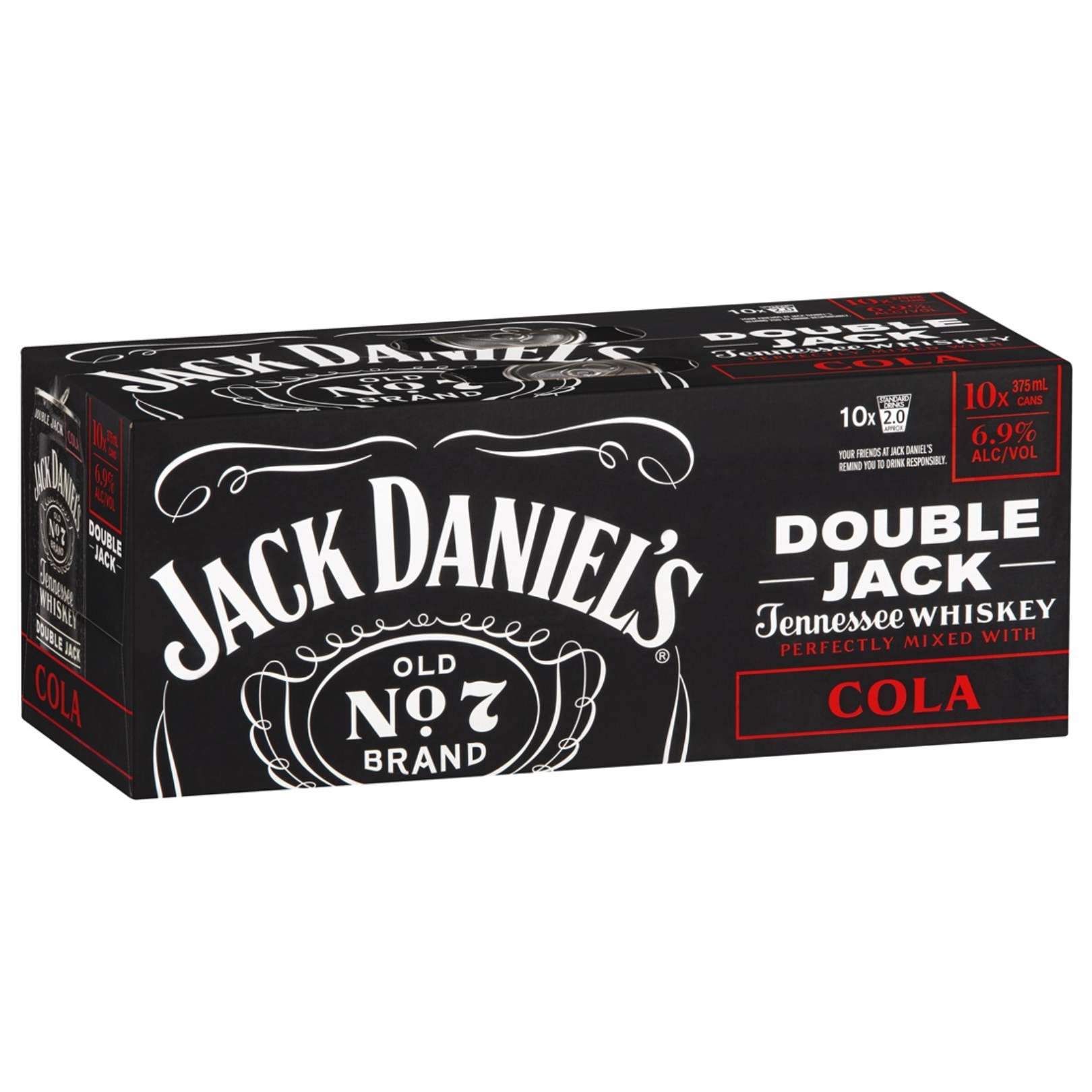 Jack Daniel DOUBLE & Cola Cans 10 Pack