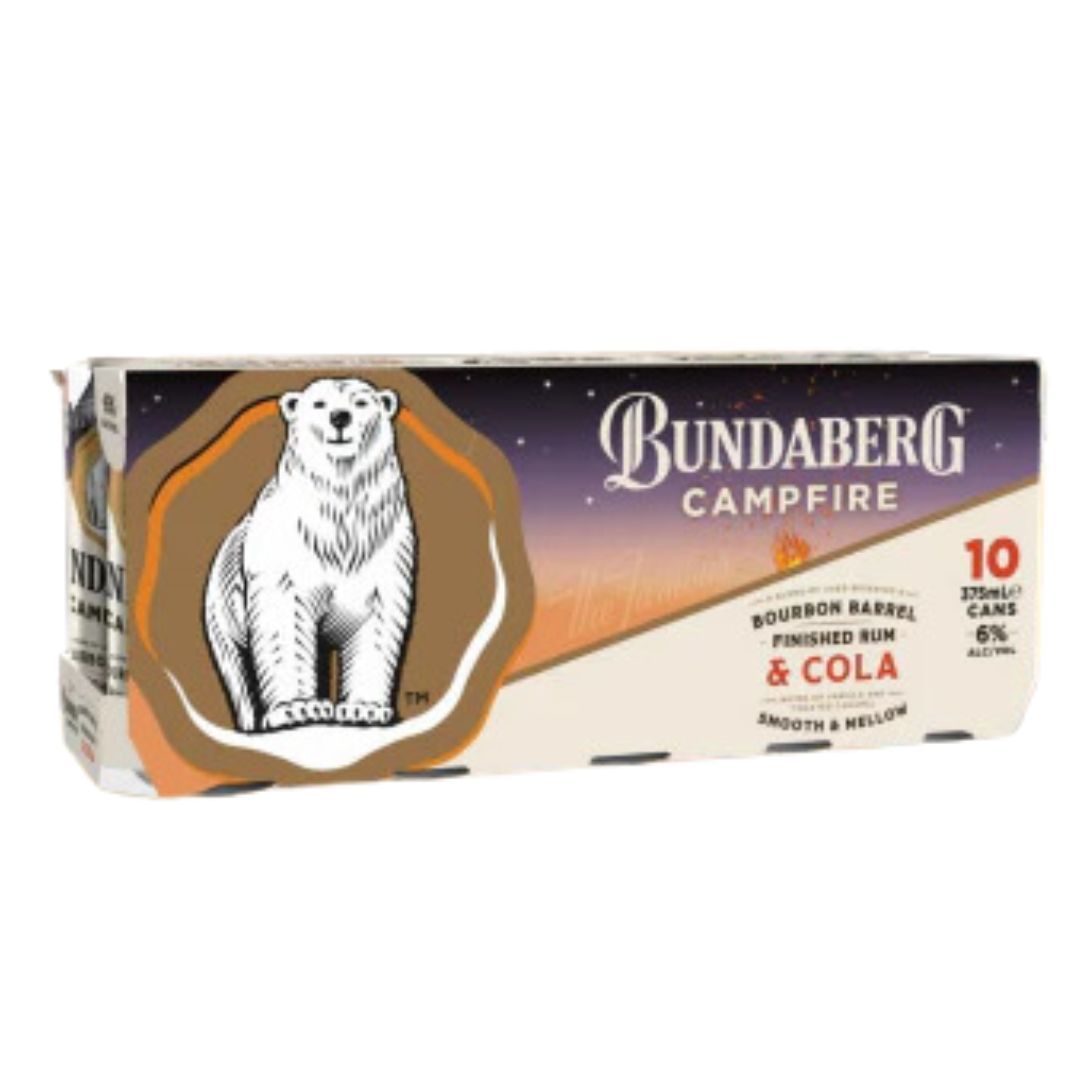 Bundaberg Campfire Rum Can 375ml 10PK